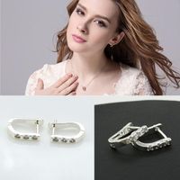 Korean Version Of Three Zircon Harp Alloy Earrings Nhdp149879 main image 4