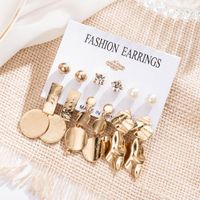 Fashion Cool Wind Geometry Round Metal Stud Earrings Nhdp149900 main image 1