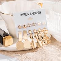 Fashion Cool Wind Geometry Round Metal Stud Earrings Nhdp149900 main image 4