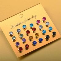 Fashion Small Fresh Color Artificial Gemstone Zircon Small Earrings Nhdp149928 main image 1