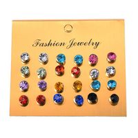 Fashion Small Fresh Color Artificial Gemstone Zircon Small Earrings Nhdp149928 main image 3