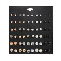 Creative Fashion Size Pearl Crystal Earrings Set 30 Pairs Nhpj149961 main image 6