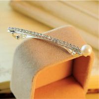 Temperament Diamond Single Row Diamond Edge Clip Sweet Pearl Hair Accessories Nhdp150051 main image 3