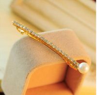 Temperament Diamond Single Row Diamond Edge Clip Sweet Pearl Hair Accessories Nhdp150051 main image 4