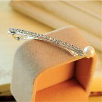 Temperament Diamond Single Row Diamond Edge Clip Sweet Pearl Hair Accessories Nhdp150051 main image 7
