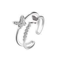 European And American Double-layer Butterfly Artificial Gemstone Ring Nhdp150058 main image 7