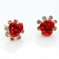European And American Artificial Gemstone Rose Crystal Flower Earrings Nhdp150083 main image 9
