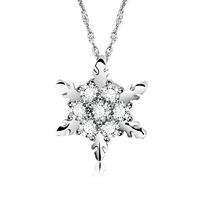 Collar De Diamantes Completos Con Copos De Nieve Plateados De Piedras Preciosas Naturales De Temperamento Nhdp150095 main image 4