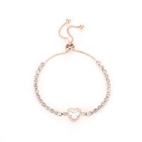 Fashion Rose Gold Love Zircon Artificial Gemstone Bracelet Nhdp150100 main image 6