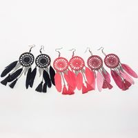 Vintage Ethnic Style Luxury Dream Catcher Feather Earrings Nhdp150102 main image 3
