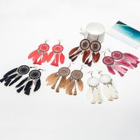 Vintage Ethnic Style Luxury Dream Catcher Feather Earrings Nhdp150102 main image 4