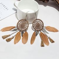 Vintage Ethnic Style Luxury Dream Catcher Feather Earrings Nhdp150102 main image 7