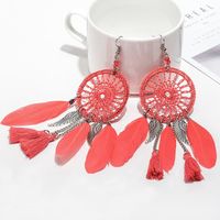 Vintage Ethnic Style Luxury Dream Catcher Feather Earrings Nhdp150102 main image 8