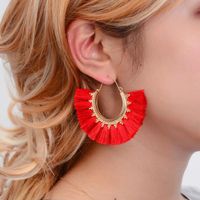 Creative Fan-shaped Ethnic Style Exaggerated Tassel Earrings Nhdp150113 main image 3