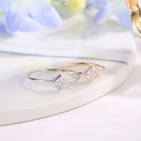 Europäischer Und Amerikanischer Neuer Stil Einfacher Weiblicher Geometrischer Zirkon Ring Temperament Quadratischer Diamant Ring Personal Isierter Einzel Ring Grenz Überschreiten Des Hot-selling-zubehör main image 3