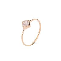 Européen Et Américain De Nouvelles Femmes Simples Géométrique Zircon Bague Élégante Bague En Diamant Carré Personnalité Unique Anneau Croix-frontière Vente Chaude Accessoires main image 8