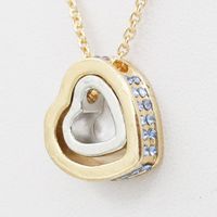 Korean Version Of The Double Heart Artificial Gem Double-layer Peach Heart Clavicle Crystal Necklace Nhdp150120 main image 18