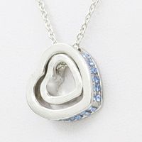 Korean Version Of The Double Heart Artificial Gem Double-layer Peach Heart Clavicle Crystal Necklace Nhdp150120 main image 17