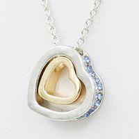 Korean Version Of The Double Heart Artificial Gem Double-layer Peach Heart Clavicle Crystal Necklace Nhdp150120 main image 20