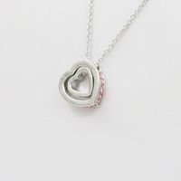 Korean Version Of The Double Heart Artificial Gem Double-layer Peach Heart Clavicle Crystal Necklace Nhdp150120 main image 15