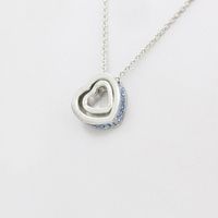 Korean Version Of The Double Heart Artificial Gem Double-layer Peach Heart Clavicle Crystal Necklace Nhdp150120 main image 16