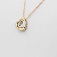 Korean Version Of The Double Heart Artificial Gem Double-layer Peach Heart Clavicle Crystal Necklace Nhdp150120 main image 13