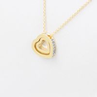 Korean Version Of The Double Heart Artificial Gem Double-layer Peach Heart Clavicle Crystal Necklace Nhdp150120 main image 11