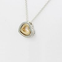 Korean Version Of The Double Heart Artificial Gem Double-layer Peach Heart Clavicle Crystal Necklace Nhdp150120 main image 7