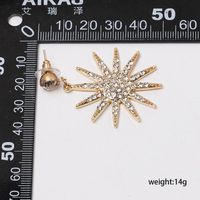 Fashion Alloy Diamond Golden Sun Flower Earrings Nhjj150144 main image 4