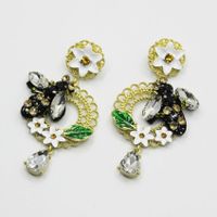 New Baroque Dripping Flower Bee Earrings Nhwj150155 main image 4