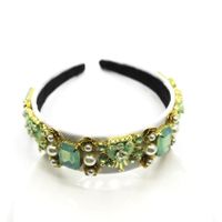 New Baroque Emerald Geometric Hair Accessories Flower Headband Nhwj150172 main image 5
