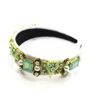 New Baroque Emerald Geometric Hair Accessories Flower Headband Nhwj150172 main image 4