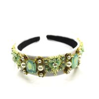 New Baroque Emerald Geometric Hair Accessories Flower Headband Nhwj150172 main image 6