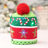 Christmas Knitted Led Lights Christmas Tree Snowman Glowing Hat Nhhb150213 main image 3