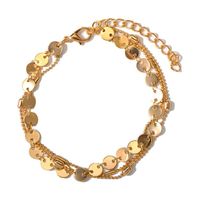 Fashion Beach Explosion 3 Layer Sequined Chain Anklet Bracelet Nhdp150036 sku image 1