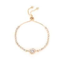 Fashion Rose Gold Love Zircon Artificial Gemstone Bracelet Nhdp150100 sku image 2