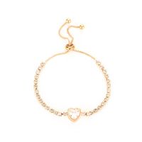 Fashion Rose Gold Love Zircon Artificial Gemstone Bracelet Nhdp150100 sku image 5