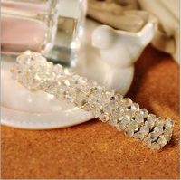 Koreanische Flash-diamant-haarnadel Vierreihige Kristall-angelschnur Gewebte Seiten Clip Ein-wort-feder Clip Koreanischer Schmuck Großhandel sku image 2