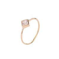 Simple Female Geometric Zircon Square Diamond Ring Nhdp150114 sku image 1