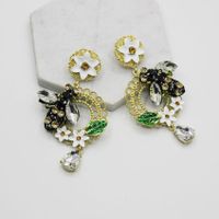 New Baroque Dripping Flower Bee Earrings Nhwj150155 sku image 1