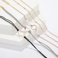 Popular Line Woven Alloy Geometric Rice Beads Triangle 5 Anklet Set Nhgy150268 main image 4