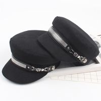 Fashion Rhinestone Flat Top Navy Cap Nhxo150303 main image 1