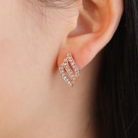 New Feather Studded Stud Earrings Nhdp150494 main image 1