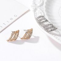 New Feather Studded Stud Earrings Nhdp150494 main image 3