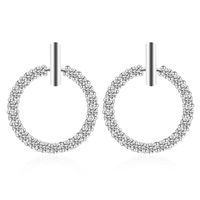Simple Micro-inlaid Zircon Circle Stud Earrings Nhdp150511 main image 7