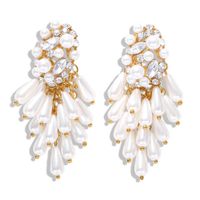 Fashion Diamond Pearl Alloy Flower Earrings Nhjq150523 main image 6