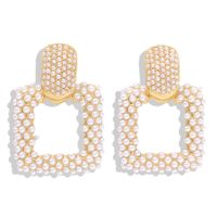 Fashion Diamond Pearl Alloy Flower Earrings Nhjq150523 main image 15