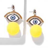 New Crystal Devil S Eye Fleece Ball Earrings Nhjq150526 main image 3