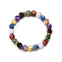 Vente Chaude En Europe Et En Amérique Populaire Arc-en-coloré Chakra Naturel Agate Pierre De Yoga Bracelet D'énergie main image 6