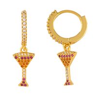 Fashion New Copper Inlaid Zircon Color Lightning Wine Glass Earrings Nhas150549 main image 4